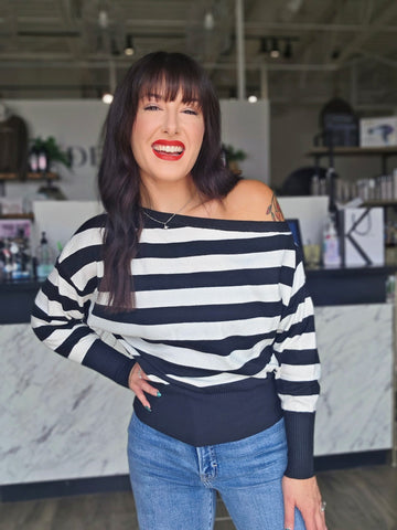 Off-Shoulder Striped Top