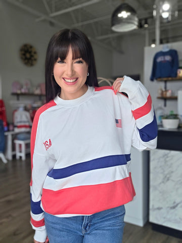 Color Block USA Sweatshirt