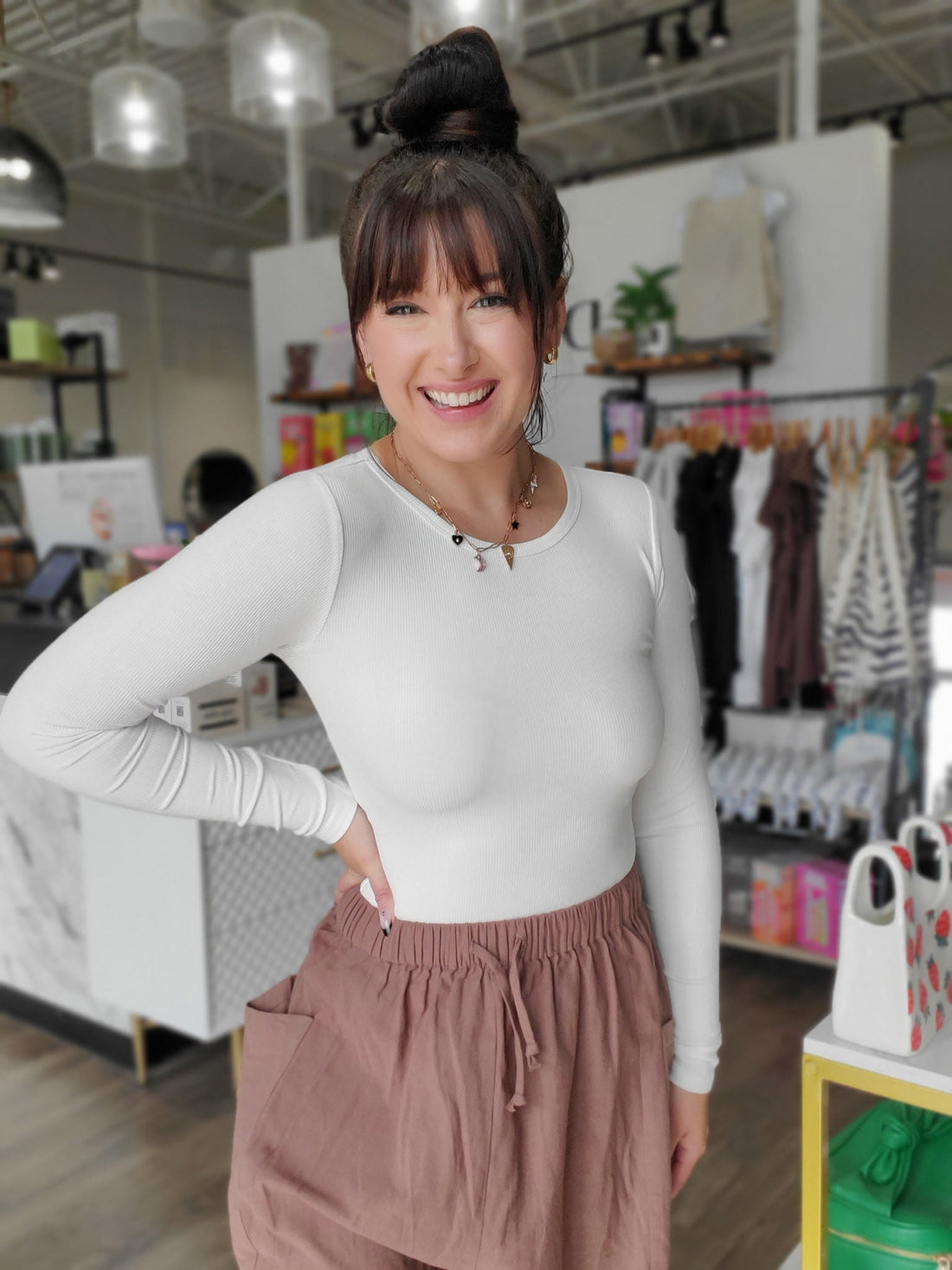 Ribbed Long Sleeve Bodysuit