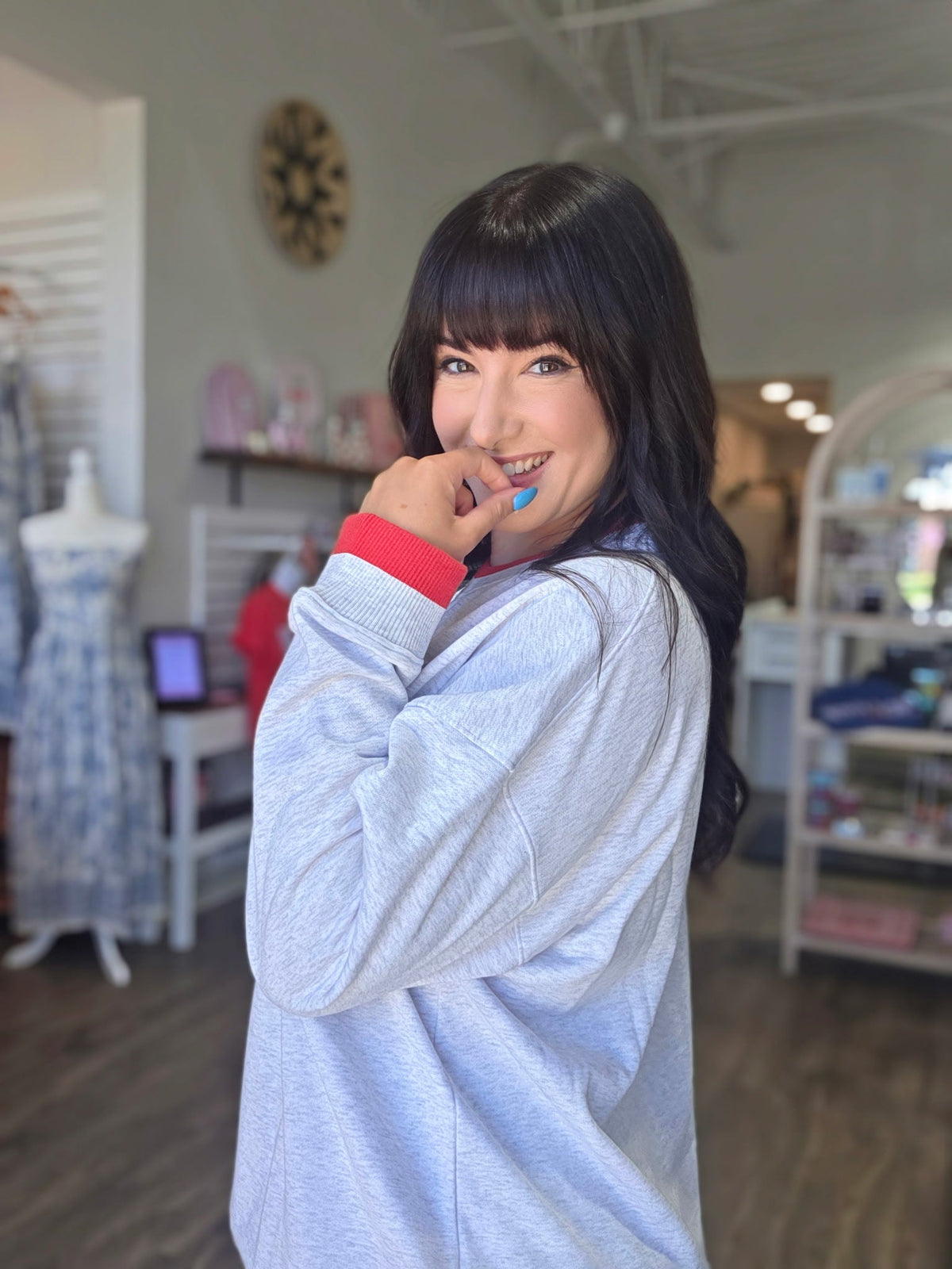 America Embroidered Oversized Sweatshirt