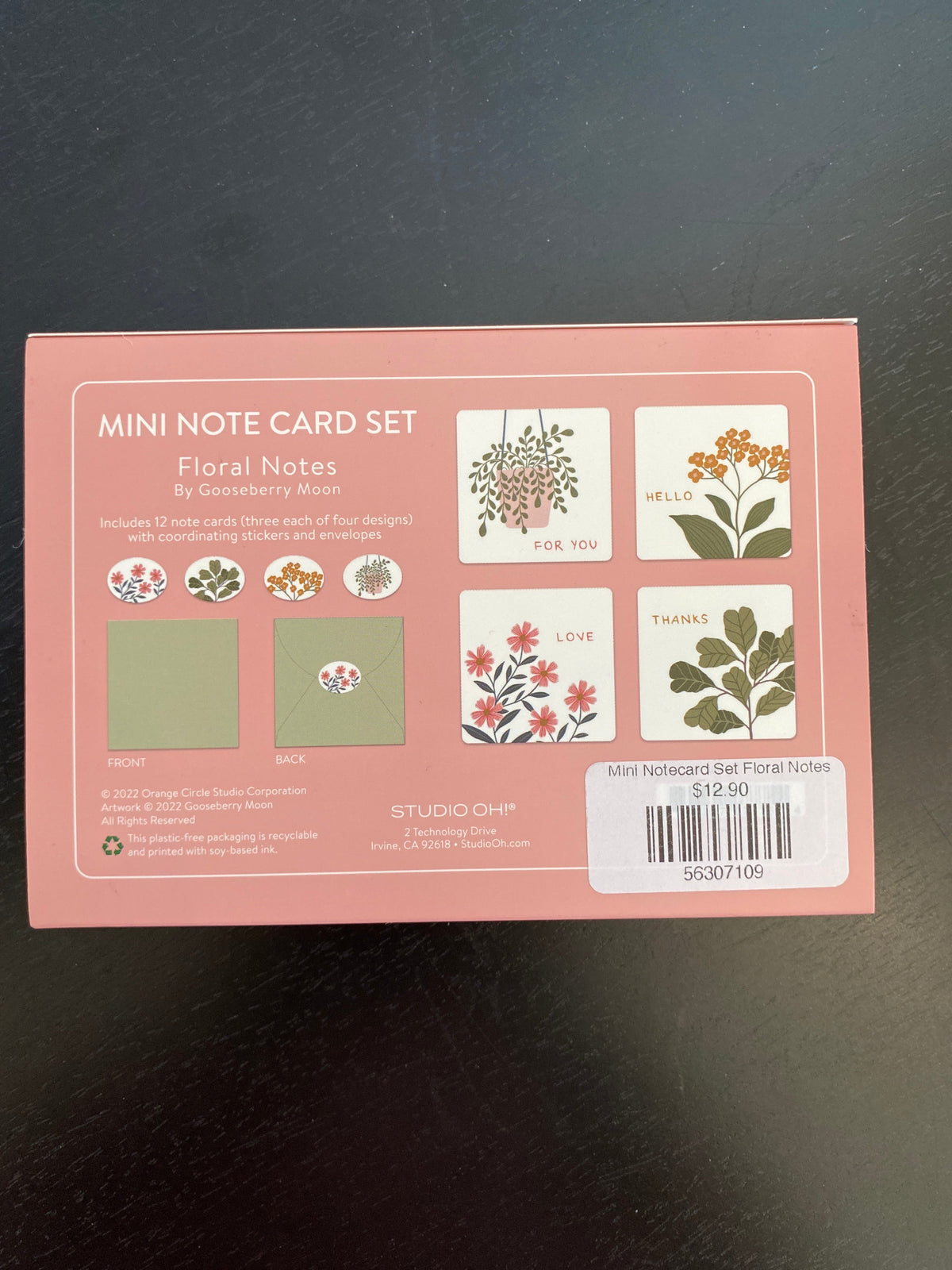 Mini Notecard Set Floral Notes