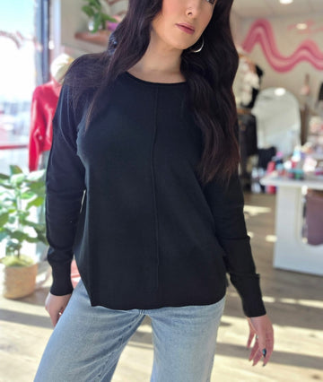 Ribbed Center Seam Top