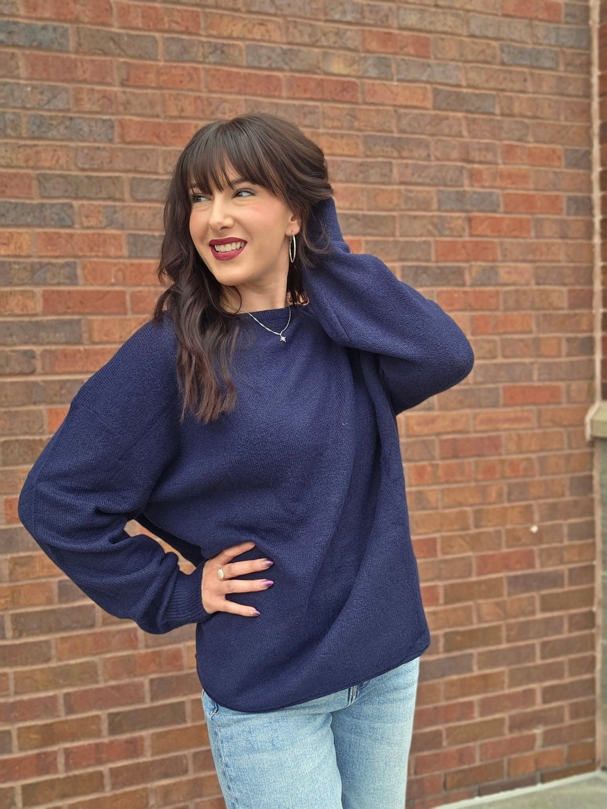 BOAT NECK OVERSIZED KNIT PULLOVER SWEATER