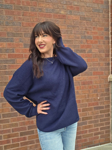 BOAT NECK OVERSIZED KNIT PULLOVER SWEATER