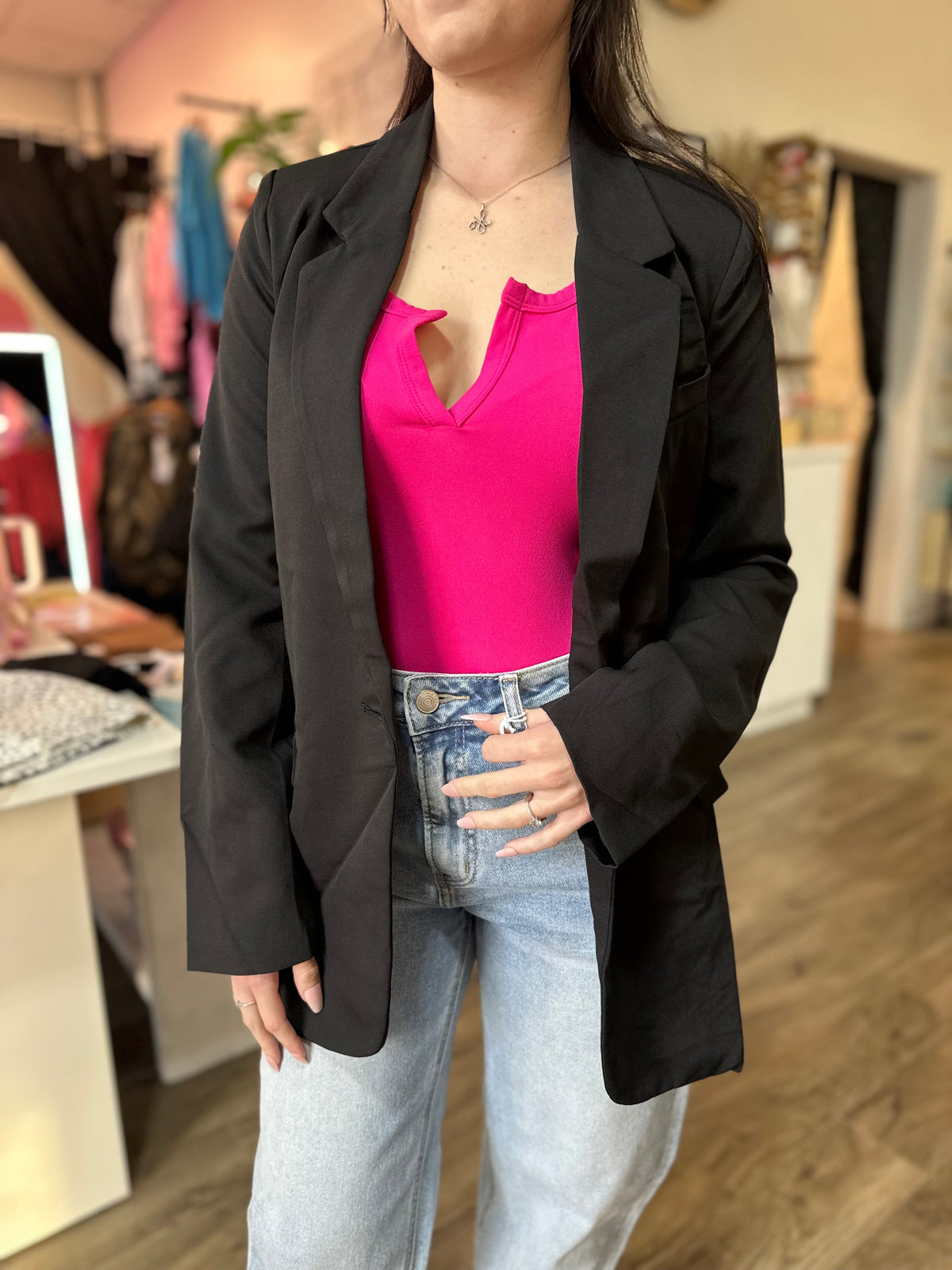 Black Buttoned Blazer