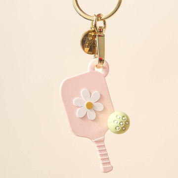 Pickleball Paddle Keychain-Blush Pink