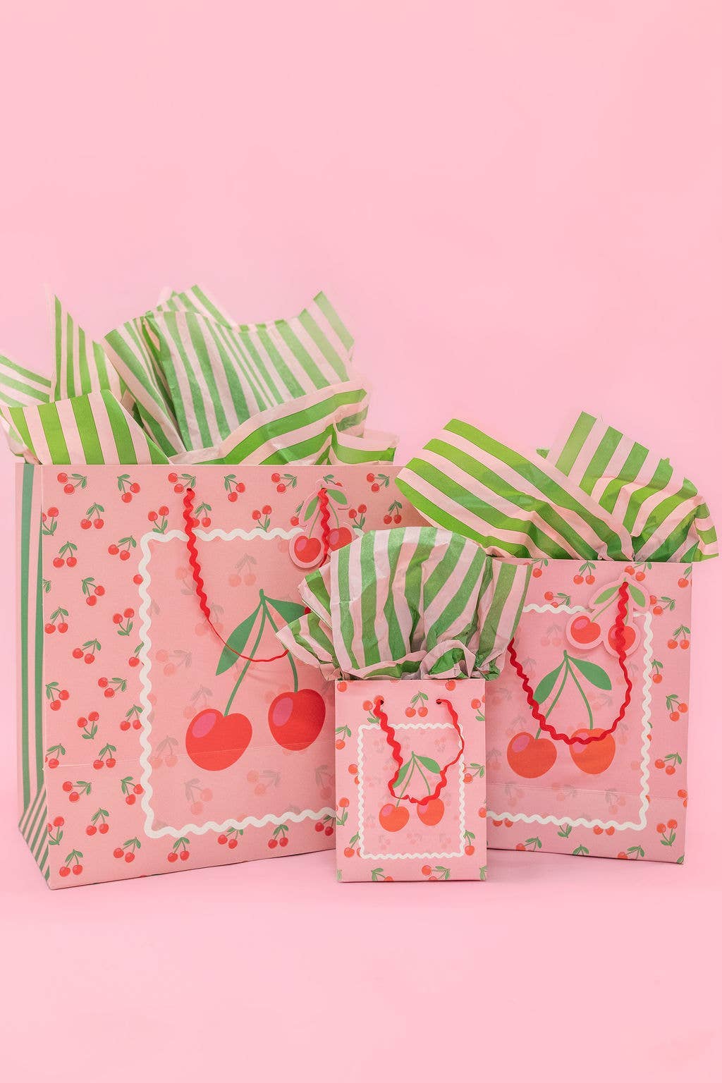 Cherry On Top Gift Bag + Stripes Medium